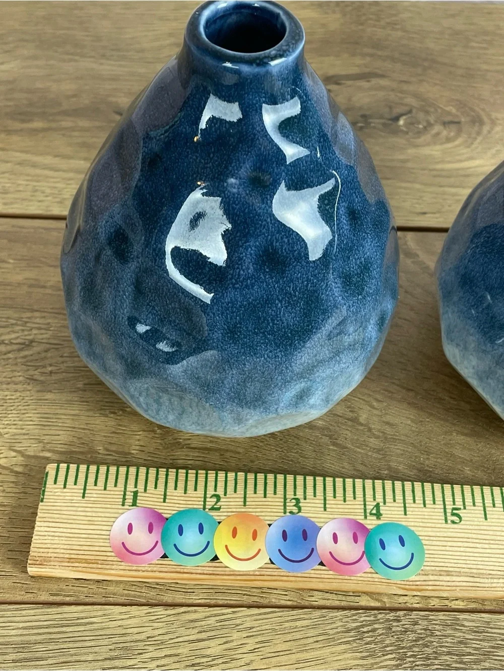 Pier 1 Blue Ombre Dimple Bud Vases Set Of 2 Boho Beachy